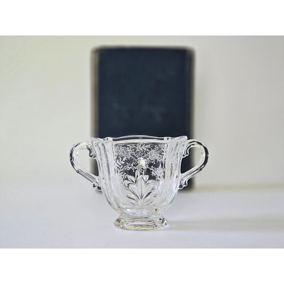 Vintage Creamer & Open Sugar Bowl in Fostoria Chintz Pattern, Pristine Condition - Picture 7 of 10